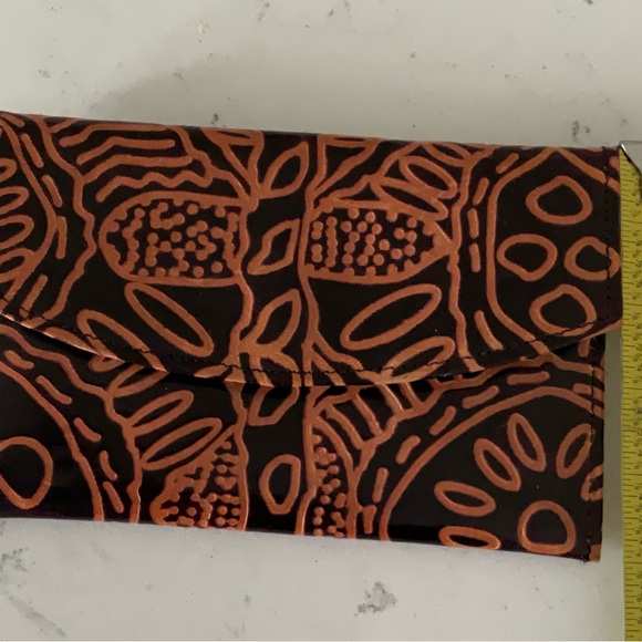 Genuine Leather from India. Vintage wallet w/2 zippers pockets/Hand Tooled/Mint - Picture 5 of 10